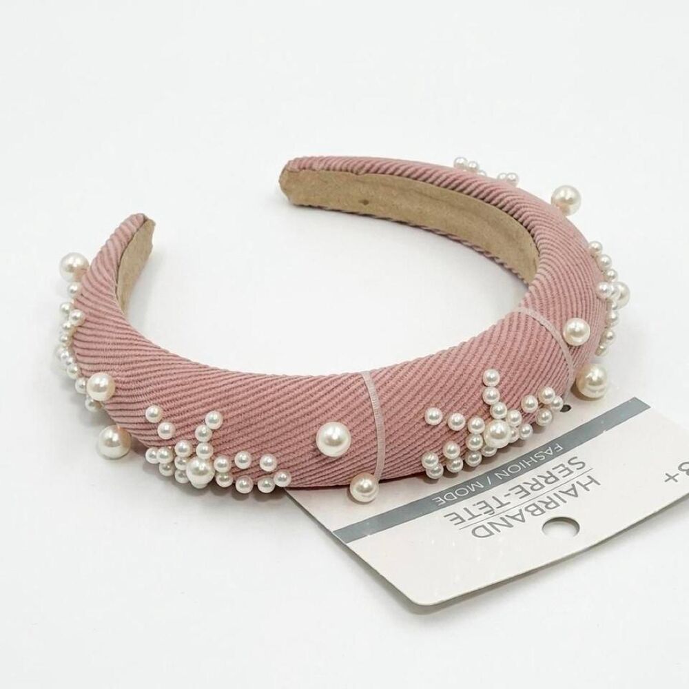 3-Piece Elegant Embellished Headband Set: Floral, Pearl, and Knot Designs - Picture 3 of 5